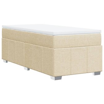 Boxspring met matras stof cr&egrave;mekleurig 80x200 cm 9