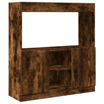 Hoge kast 92x33x100 cm bewerkt hout gerookt eikenkleurig 2