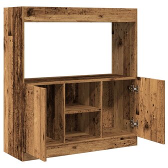 Hoge kast 92x33x100 cm bewerkt hout oud houtkleurig 8