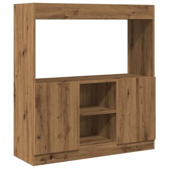 Hoge kast 92x33x100 cm bewerkt hout artisanaal eikenkleur 2