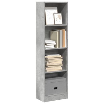 Boekenkast 40x24x143 cm bewerkt hout betongrijs 1