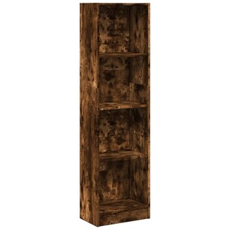 Boekenkast 40x24x143 cm bewerkt hout gerookt eikenkleurig 2