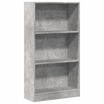 Boekenkast 60x24x109 cm bewerkt hout betongrijs 2