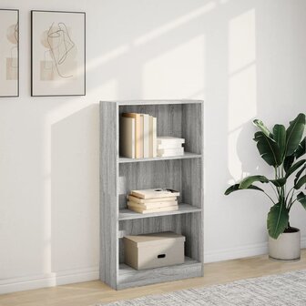 Boekenkast 60x24x109 cm bewerkt hout grijs sonoma eikenkleurig 3