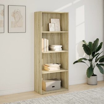 Boekenkast 60x30x152 cm bewerkt hout sonoma eikenkleurig 3