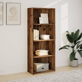 Boekenkast 60x30x152 cm bewerkt hout oud houtkleurig 3