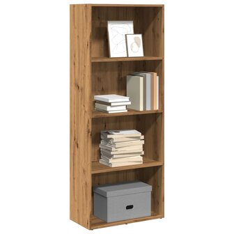 Boekenkast 60x30x152 cm bewerkt hout artisanaal eikenkleurig 1