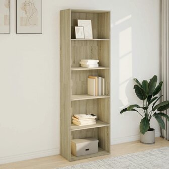 Boekenkast 60x30x189 cm bewerkt hout sonoma eikenkleurig 3