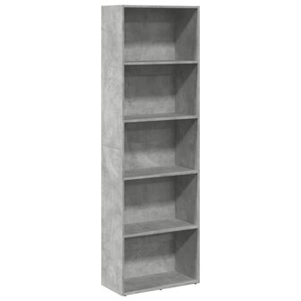 Boekenkast 60x30x189 cm bewerkt hout betongrijs 2