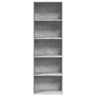 Boekenkast 60x30x189 cm bewerkt hout betongrijs 4