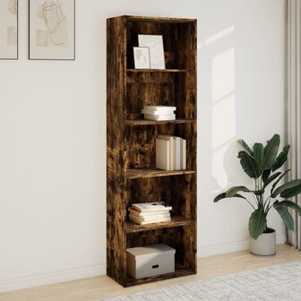 Boekenkast 60x30x189 cm bewerkt hout gerookt eikenkleurig 3