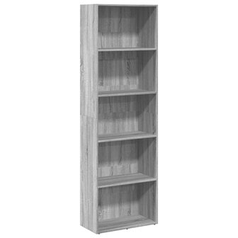 Boekenkast 60x30x189 cm bewerkt hout grijs sonoma eikenkleurig 2