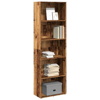 Boekenkast 60x30x189 cm bewerkt hout oud houtkleurig 1