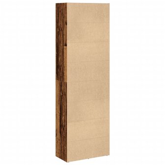 Boekenkast 60x30x189 cm bewerkt hout oud houtkleurig 5