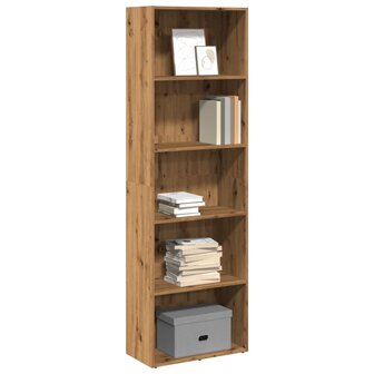 Boekenkast 60x30x189 cm bewerkt hout artisanaal eikenkleurig 1