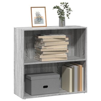 Boekenkast 80x30x77 cm bewerkt hout grijs sonoma eikenkleurig 1