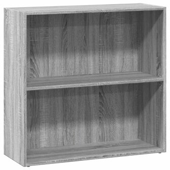 Boekenkast 80x30x77 cm bewerkt hout grijs sonoma eikenkleurig 2