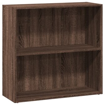 Boekenkast 80x30x77 cm bewerkt hout bruin eikenkleurig 2