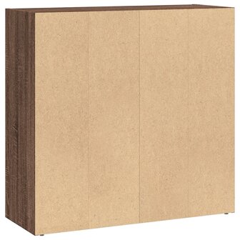 Boekenkast 80x30x77 cm bewerkt hout bruin eikenkleurig 6