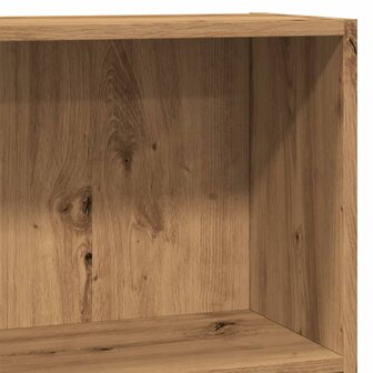 Boekenkast 80x30x77 cm bewerkt hout artisanaal eikenkleurig 7