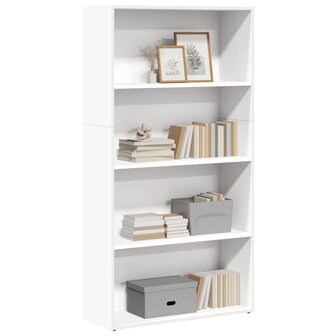 Boekenkast 80x30x152 cm bewerkt hout wit 1