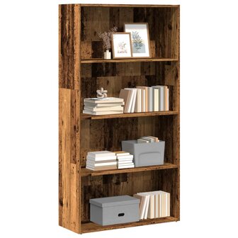 Boekenkast 80x30x152 cm bewerkt hout oud houtkleurig 1