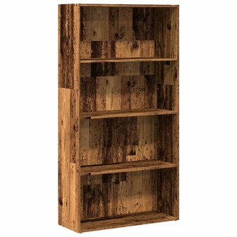 Boekenkast 80x30x152 cm bewerkt hout oud houtkleurig 2