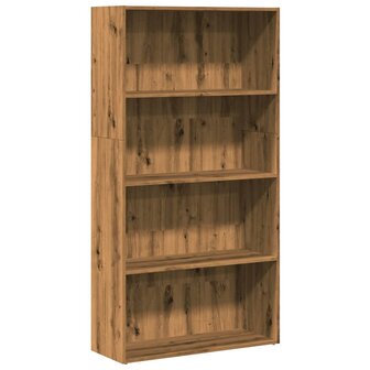 Boekenkast 80x30x152 cm bewerkt hout artisanaal eikenkleurig 2