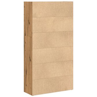 Boekenkast 80x30x152 cm bewerkt hout artisanaal eikenkleurig 6