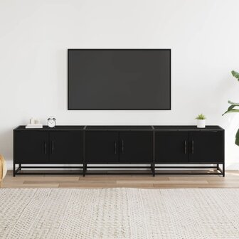 Tv-meubel 180x35x41 cm bewerkt hout zwart 3