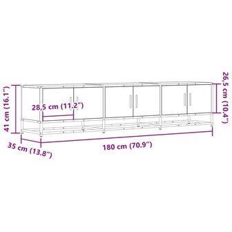 Tv-meubel 180x35x41 cm bewerkt hout zwart 10