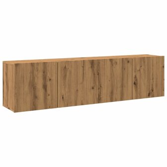 Tv-meubels 2 st wandgemonteerd 80x30x41cm artisanaal eikenkleur 2