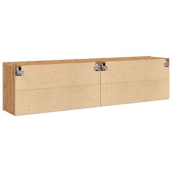 Tv-meubels 2 st wandgemonteerd 80x30x41cm artisanaal eikenkleur 7