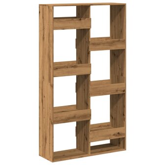 Boekenkast 100x33x175 cm bewerkt hout artisanaal eikenkleur 6