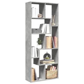 Kamerscherm / boekenkast 67x25x161,5 cm bewerkt hout betongrijs 1