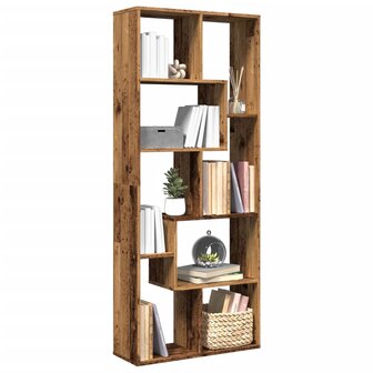 Kamerscherm / boekenkast 67x25x161,5 cm hout oud houtkleur 1