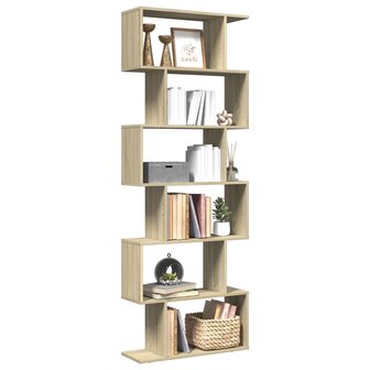 Kamerscherm / boekenkast 6-laags 70x24x193 cm hout sonoma eiken 1