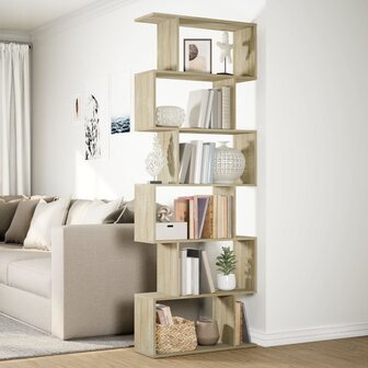 Kamerscherm / boekenkast 6-laags 70x24x193 cm hout sonoma eiken 4