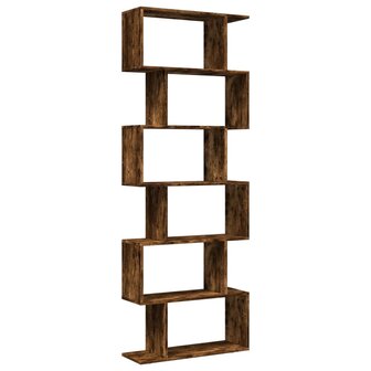 Kamerscherm / boekenkast 6-laags 70x24x193 cm hout gerookt eik 2