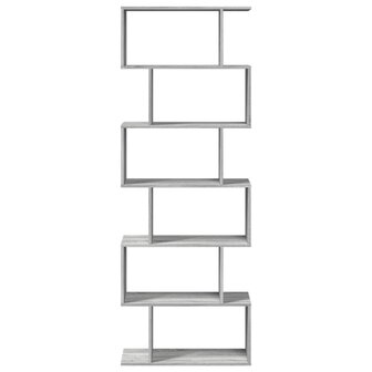 Kamerscherm / boekenkast 6-laags 70x24x193 cm hout grijs sonoma 5