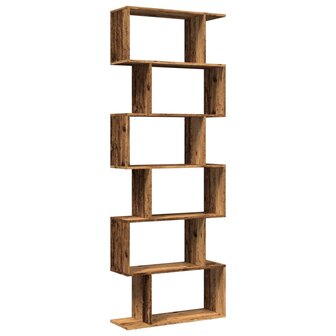 Kamerscherm / boekenkast 6-laags 70x24x193 cm hout oud hout 2