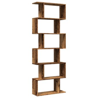 Kamerscherm / boekenkast 6-laags 70x24x193 cm hout oud hout 7