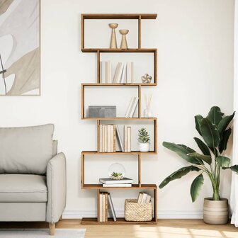 Kamerscherm / boekenkast 6-laags 70x24x193 cm hout artisanaal 3