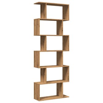 Kamerscherm / boekenkast 6-laags 70x24x193 cm hout artisanaal 7