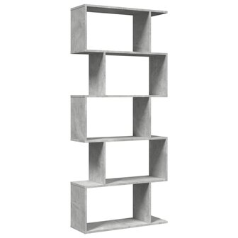 Kamerscherm / boekenkast 5-laags 70x24x161 cm hout betongrijs 2