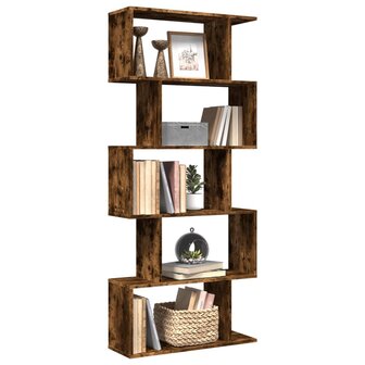 Kamerscherm / boekenkast 5-laags 70x24x161 cm hout gerookt eik 1