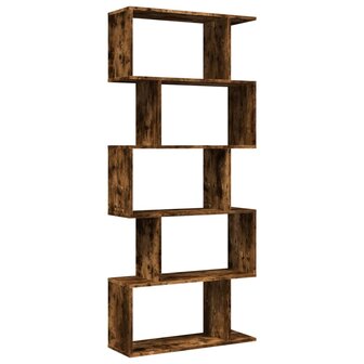 Kamerscherm / boekenkast 5-laags 70x24x161 cm hout gerookt eik 2