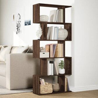 Kamerscherm / boekenkast 5-laags 70x24x161 cm hout bruin eiken 4