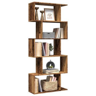 Kamerscherm / boekenkast 5-laags 70x24x161 cm hout oud hout 1