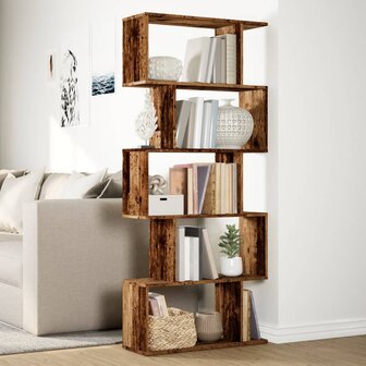 Kamerscherm / boekenkast 5-laags 70x24x161 cm hout oud hout 4